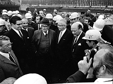 Bürgermeister Hans Koschnick, Wilhelm Kaisen und Bundespräsident Gustav Heinemann, (um 1970), Foto: Friedrich Karl Uecker