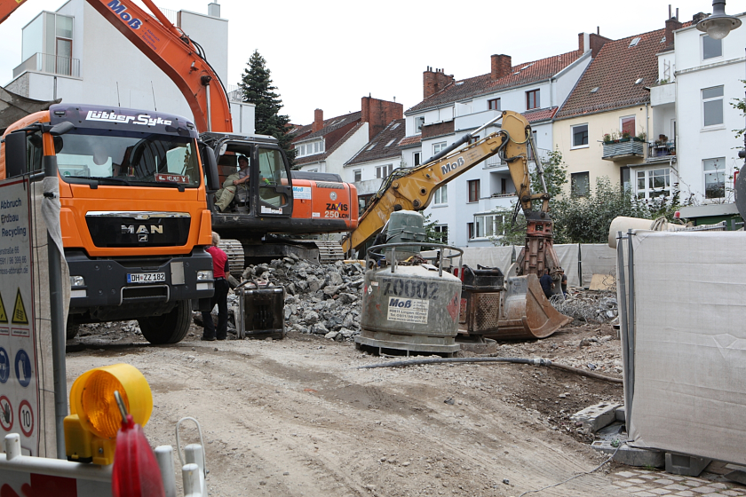 Baustelle in der Bremer Neustadt, 2013, Foto: Walter Gerbracht