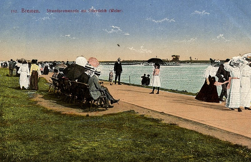 Strandpromenade am Osterdeich, Postkarte von um 1900
