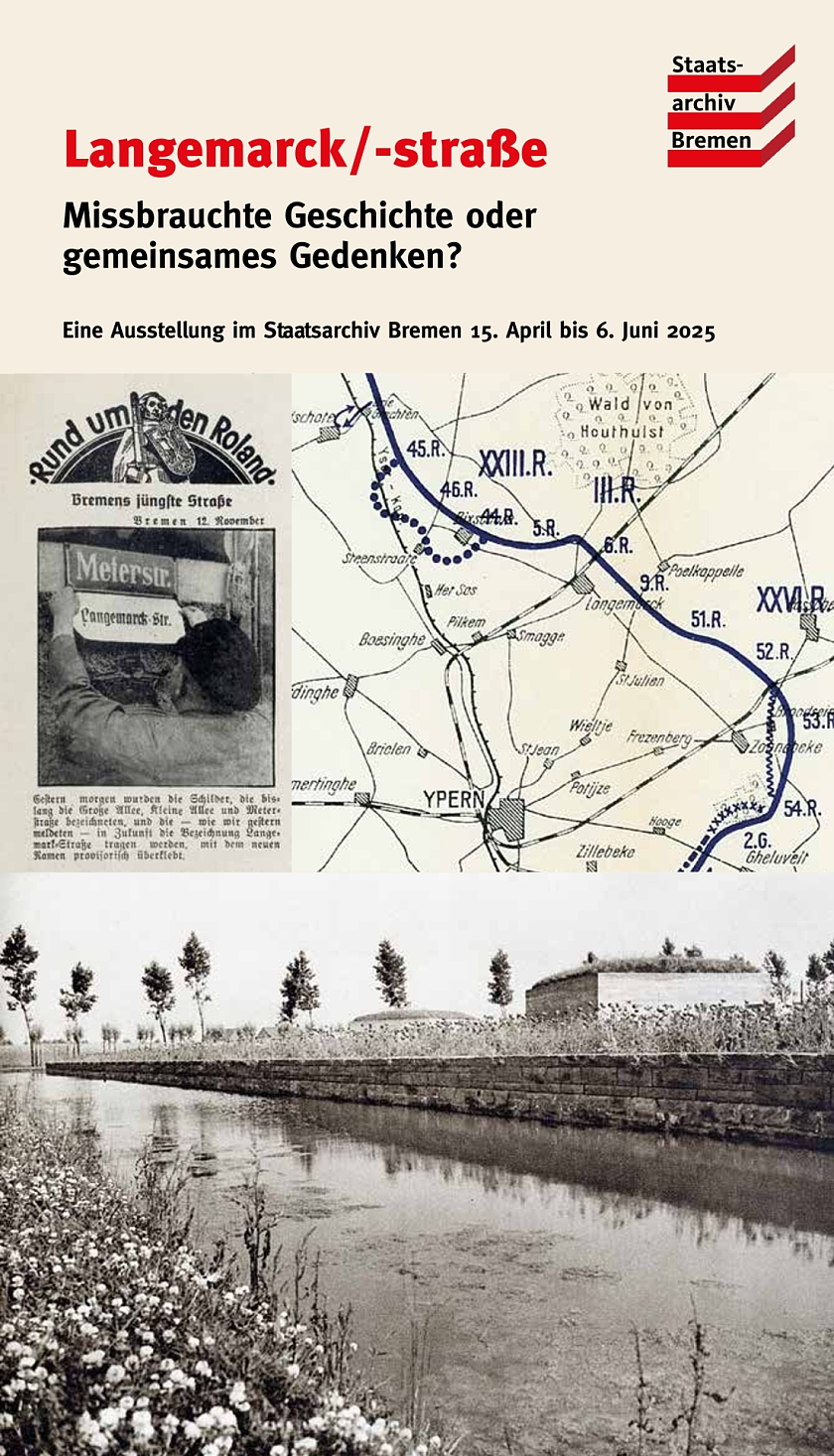 Titelseite der Broschüre zur Wanderausstellung Langemarckstraße. Misbrauchte Geschichte oder Gemeinsames Gedenken?.