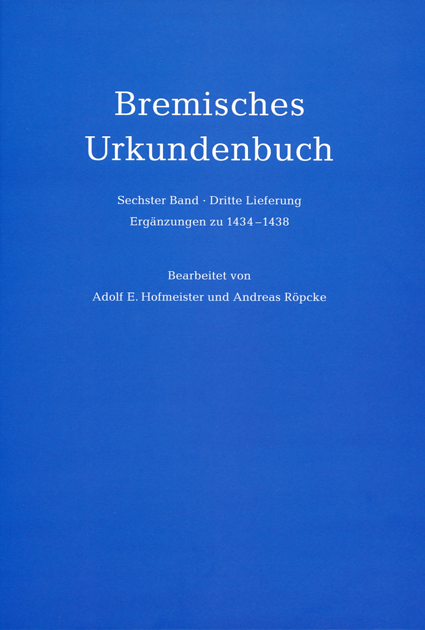 Cover des Bremischen Urkundenbuches Band 3, dritte Lieferung