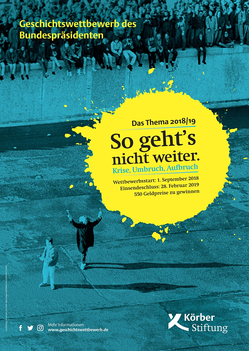 Geschichtswettbewerb des Bundespräsidenten 2018, Plakat