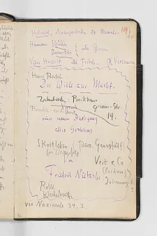 Seite mit handschriftlichen Anmerkungen aus dem Notizbuch von Friedrich Nietzsche. (c) Klassik Stiftung Weimar