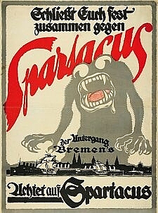 Antibolschewistisches Propagandaplakat des Spartacusbundes.