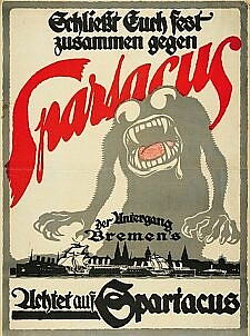 Antibolschewistisches Propagandaplakat des Spartacusbundes.