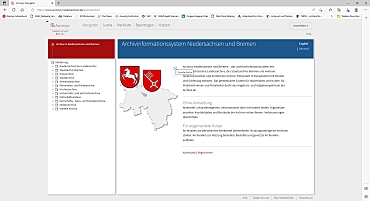 Screenshot der Webseite www.arcinsys.niedersachsen.de