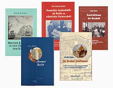 Abbildung: Einige Bände der Veröffentlichungen aus dem Staatsarchiv der Freien Hansestadt Bremen (VStAB)