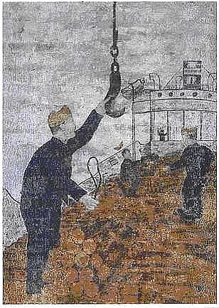 Wandbild französischer Kriegsgefangener in Bremen, 1942