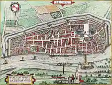 Abbildung: Bremen um 1590. Stadtansicht von Braun und Hogenberg