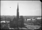 Stephaniviertel, St.-Stephani-Kirche, Blick von Bamberger-Hochhaus, Juli/August 1947