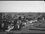 Blick vom Holz- und Fabrikenhafen Richtung Innenstadt, Walle, links Wasserturm Steffensweg, rechts Nordstraße, Wilhadikirche