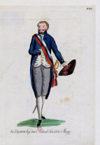 Eine der frühesten Abbildungen eines deutschen Abgeordneten, Mainz um 1794. 
˜ Bildnachweis: gallica.bnf.fr / BnF