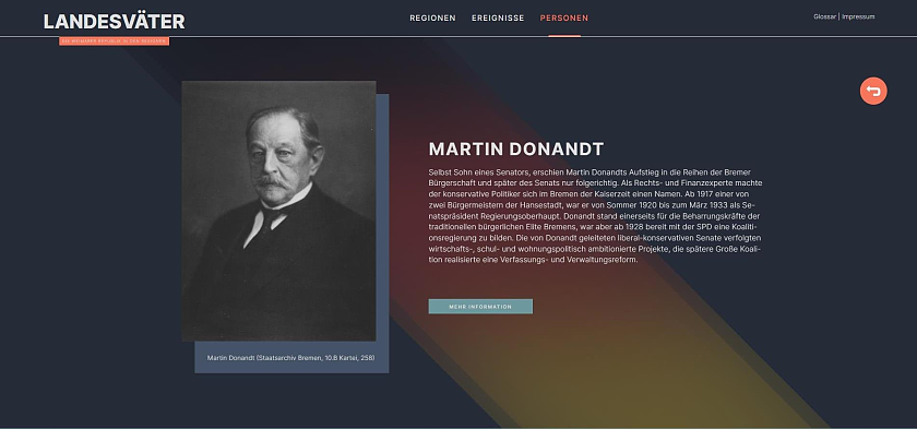 Die Abbildung zeigt eine Beispielseite des Medientisches aus der Ausstellung 